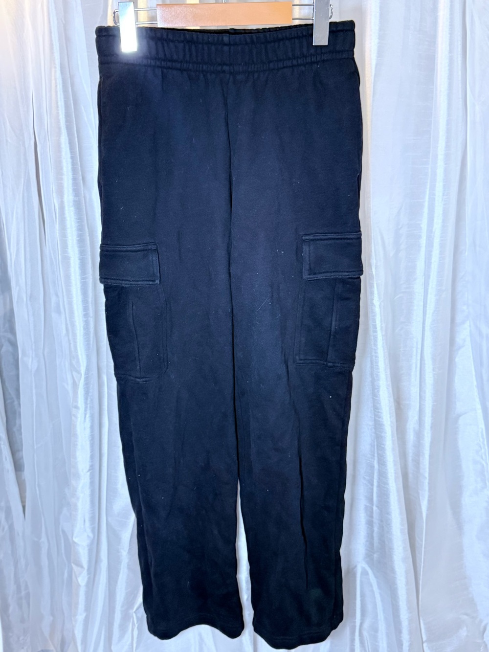 TNA Black Cargo Sweatpants with Side Pockets